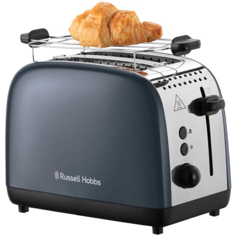 Tostapane Russell Hobbs 2 Fette - Acciaio Inox Nero, 6 Livelli Doratura | Con Scongelamento E Solleva E Guarda