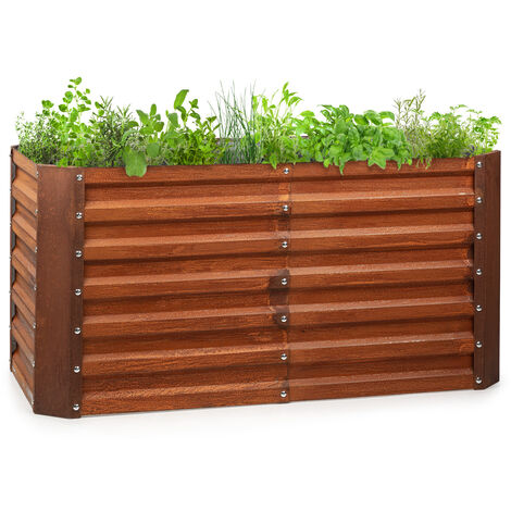 Rust Grow potager surélevé de jardin finition rouille en tôle d'acier galvanisée