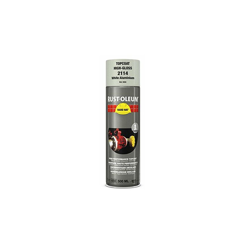 RustOleum White Aluminium Hard Hat Aerosol Industrial Spray Paint Top