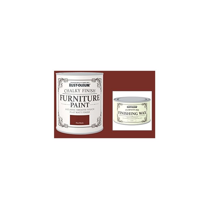 Rust-Oleum Chalky Furniture Paint Fire Brick 125Ml Complete With Furniture Wax - Fire Brick