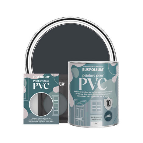 Rust-Oleum – Peinture mate pour PVC – Anthracite RAL 7016 – Résistante aux intempéries – 10 ans de durabilité – Application facile au pinceau ou rouleau