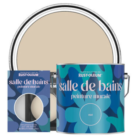 Rust-Oleum – Peinture résistante à l'eau pour murs et plafonds de salle de bains – Finition mate – Couleur argile chaude – 2,5L pour 30m²