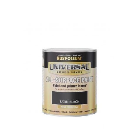 Rust-Oleum Universal All Surface Brush on Paint - Satin - Black - 250ml