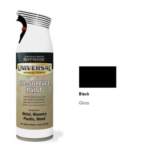 Rust-Oleum Universal All Surface Spray Paint - Gloss - Black - 400ml