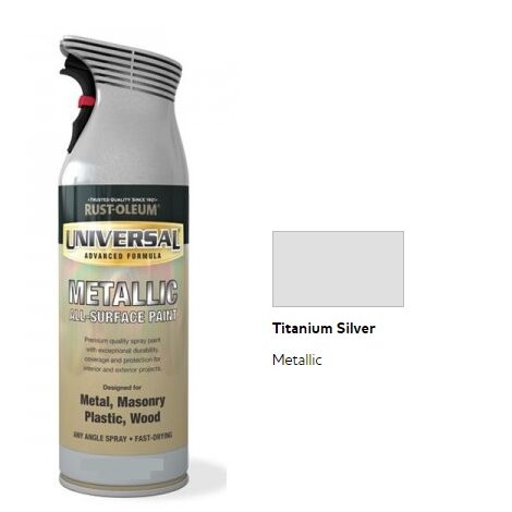 Rust-Oleum Universal All Surface Spray Paint - Metallic - Titanium Silver - 400ml