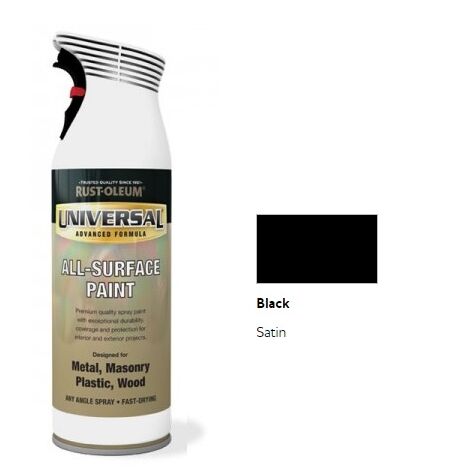 Rust-Oleum Universal All Surface Spray Paint - Satin - Black - 400ml