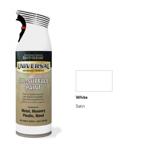 Rust-Oleum Universal All Surface Spray Paint - Satin - White - 400ml