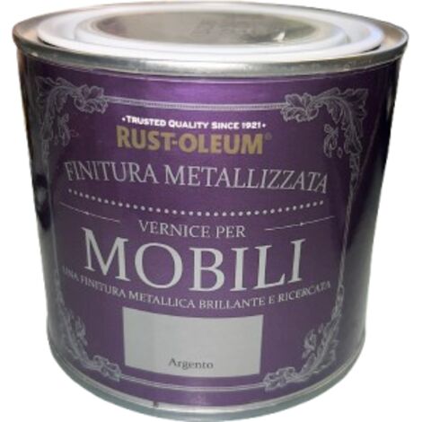 RUST-OLEUM VERNICE LEGNO CHALKYMETALLIZZATA COLORE ARGENTO 0,5L