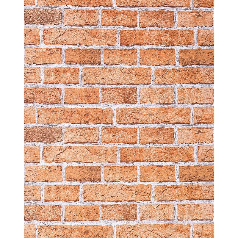 Rustic brick wallpaper wall Edem 583-23 decorative vintage mural stone look vinyl orange-brown - orange