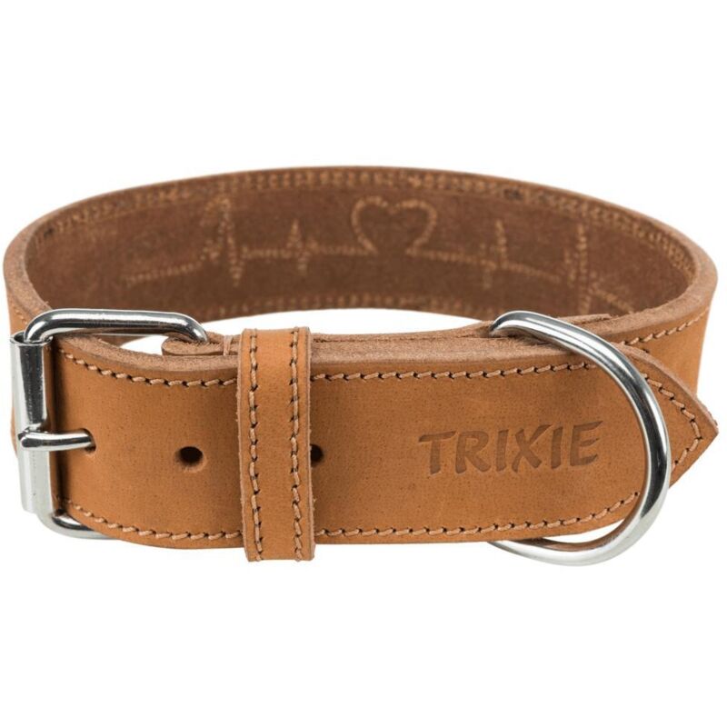 Rustic collier en cuir ciré et vieilli heartbeat M: 38-47 cm/40 mm, brun
