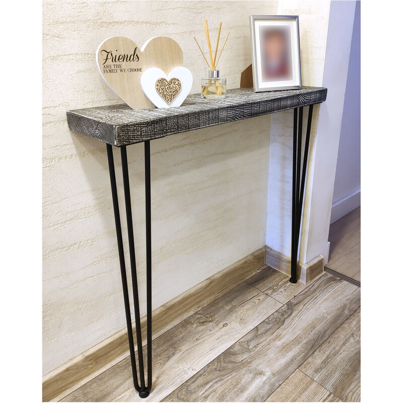 Rustic Console Table Radiator 145mm Hairpin 3R 711mm Monochrome