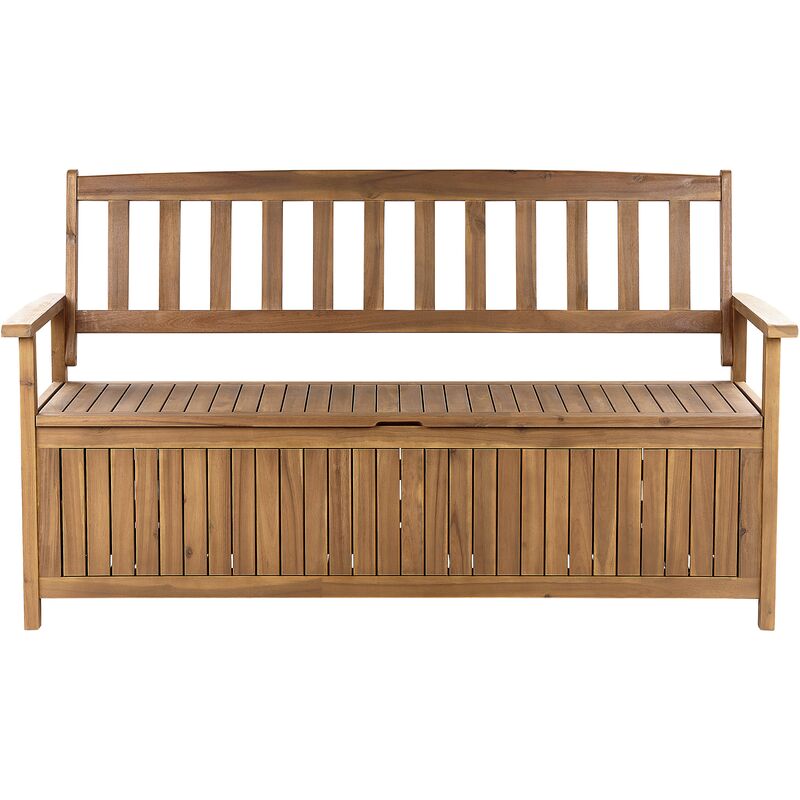 Rustic Outdoor Patio Storage Bench Solid Acacia Wood 160 cm Sovana