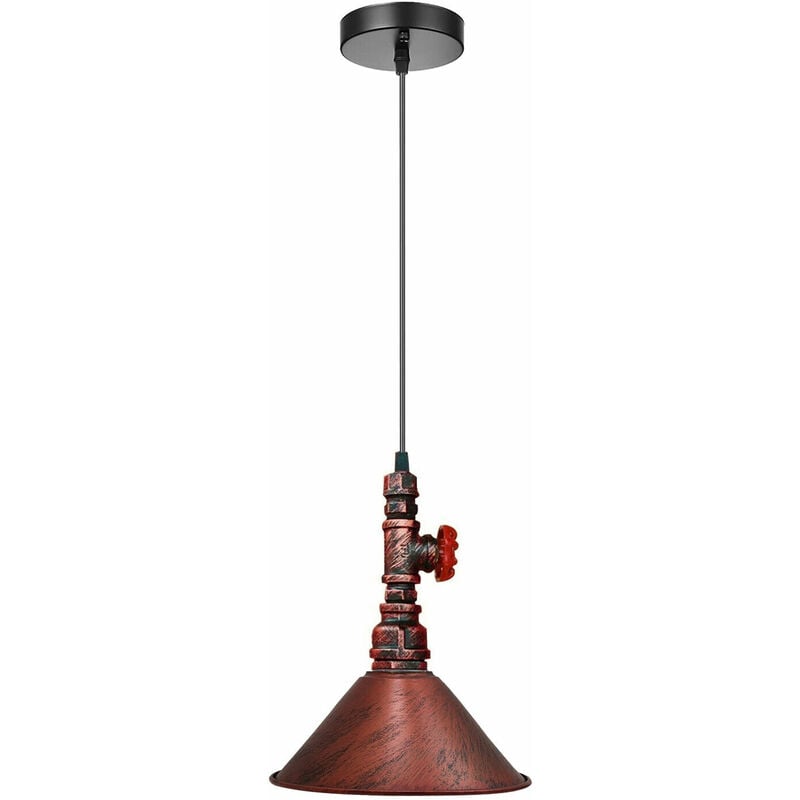 Rustic Red Industrial Vintage Brushed Lamp Pendant Light Retro Loft