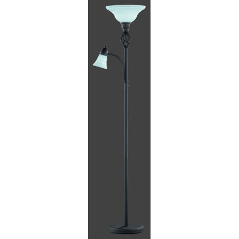 RUSTICA LAMPADA DA TERRA PIGNA 2 VETRI H.180CM 2 LUCI ATTACCO E14 E E27