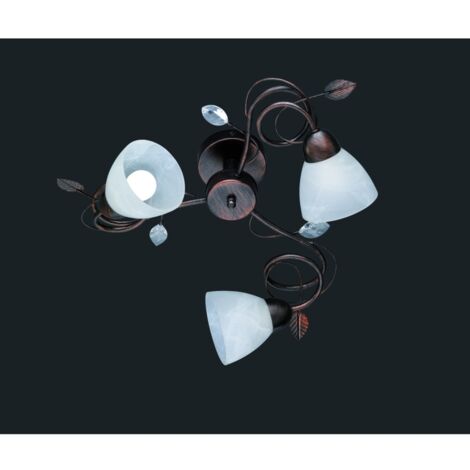 Rustikale Deckenleuchte 3xE14 Traditio Rust White Glass Cups Ø61 cm Trio Lighting