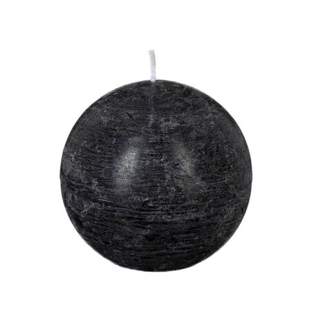 Rustikale Kugelkerze - schwarz - 445g