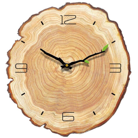 Rustikale Wanduhr aus Holz – Vintage-Zifferblatt mit rundem Zifferblatt für die Wohnzimmerdekoration
