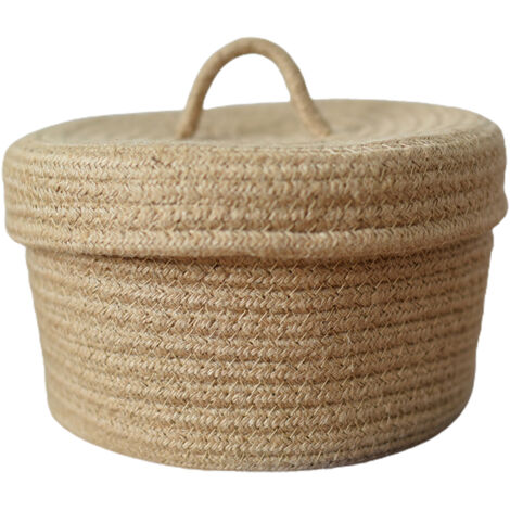 Rustikaler Aufbewahrungskorb aus Baumwolle – 2 Größen (16 x 12,5 cm oder 20,5 x 13,5 cm) – Ideal für Zuhause, als Dekoration und Geschenk – Robust und umweltfreundlich