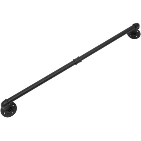 Rustikaler Handtuchhalter aus schwarzem Rohr, 80 cm, robust, Wandmontage, Badezimmer-Eisenhandtuchstange, Kleiderstangen, Pfannenhalter für Badezimmer, Küche
