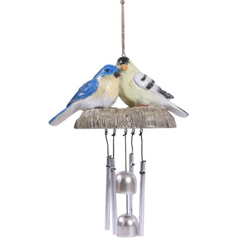 Rustikales Vogel-Windspiel für Garten und Terrasse – Außendekoration