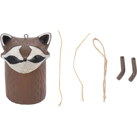 Rustikales Windspiel mit Tiermotiv aus handgefertigtem Kunstharz, natürliche Gartendekoration, Roter Panda