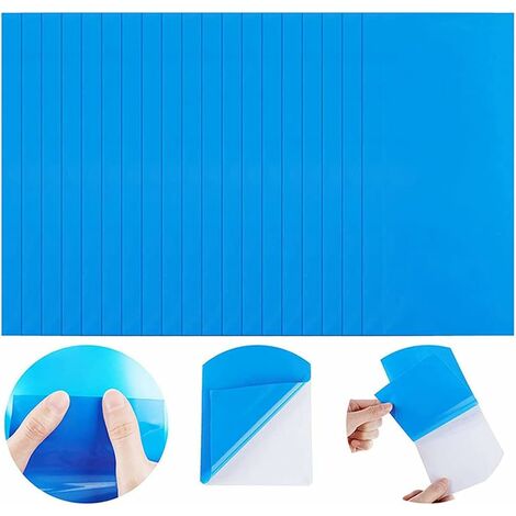 Rustine Piscine, 20 Pièces Piscine Patch Kit De Réparation, Piscine Kit De Réparation, Réparation Plastique Correctifs Auto-adhésives Rustine pour Piscines Gonflables Bateaux, Bleu -10x25cm -Macaron