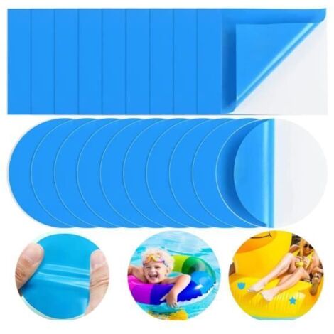 Rustine pour piscine - Kit de réparation universel - 20 pièces - PVC autocollant - Réparation rapide et durable