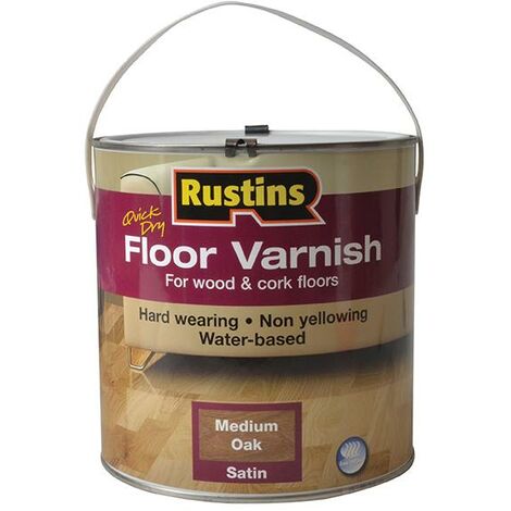 Rustins AFMO2500 Quick Dry Coloured Floor Varnish Medium Oak 2.5 litre RUSQDCFVMO25