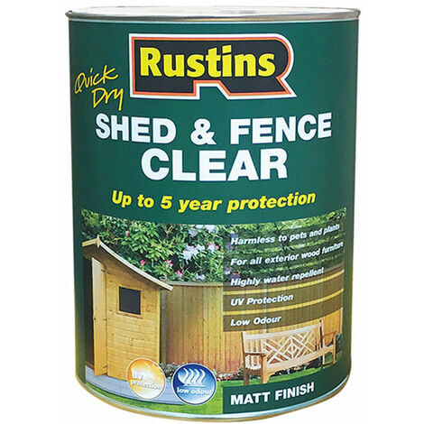 Rustins FSCL5000 Quick Dry Shed and Fence Clear Protector 5 litre