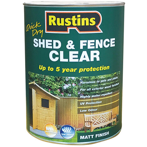 Rustins FSCL5000 Quick Dry Shed and Fence Clear Protector 5 litre RUSECWP5L