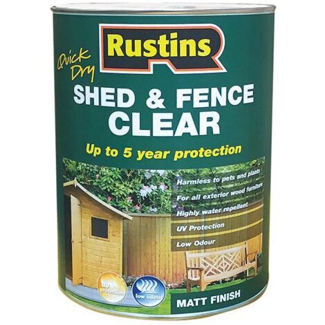 Rustins FSCL5000 Quick Dry Shed and Fence Clear Protector 5 litre RUSECWP5L
