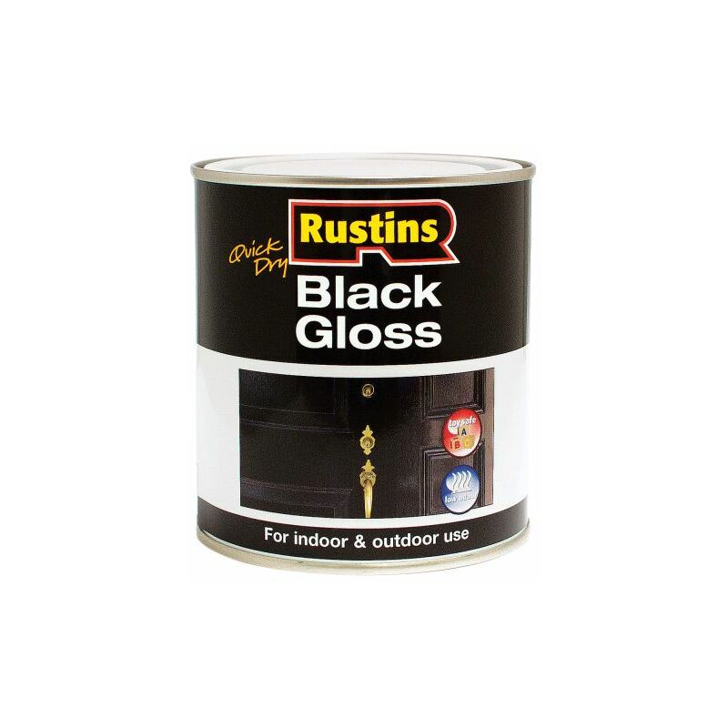 Rustins - Quick Dry Black Gloss 250ml RUSBGWB250