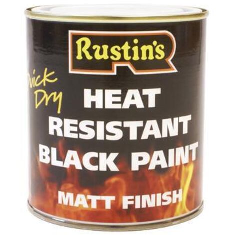 Rustins HRMB250 Quick Dry Heat Resistant Paint Black 250ml RUS3089