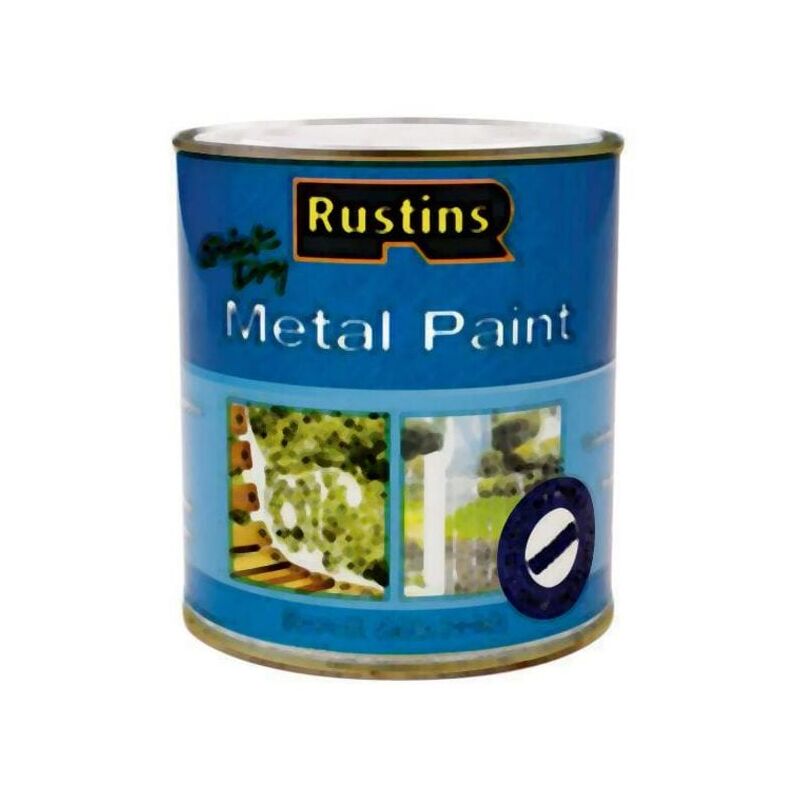 Rustins - Quick Dry Metal Paint Smooth Satin White 1 Litre - White