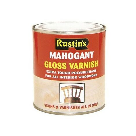 Rustins Pogd250 Polyurethane Varnish Stain Gloss Dark Oak 250ml