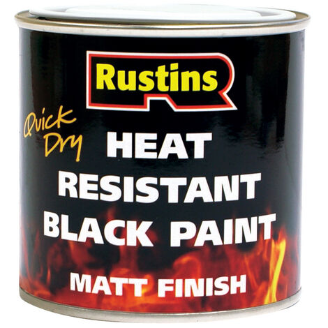 Rustins Heat Resistant Black Paint 250ml - Fast Drying Decorative Paint