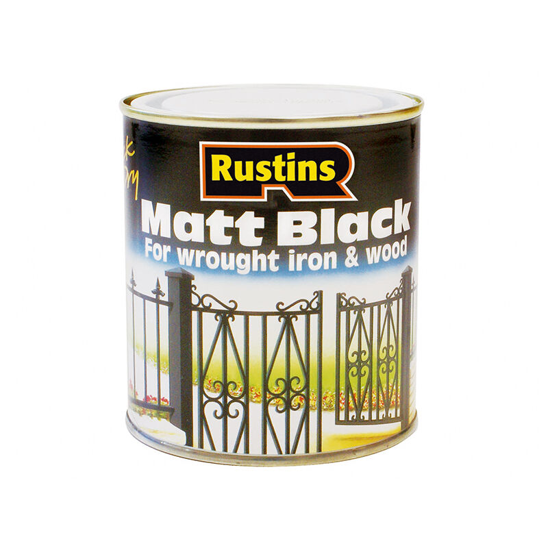 Rustins - BLAM500 Matt Black Paint Quick Drying 500ml RUSBM500