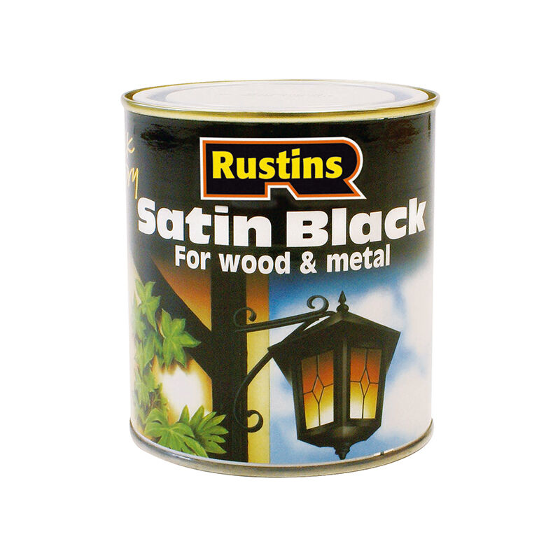 Rustins - SATB250 Satin Black Paint Quick Drying 250ml RUSBS250