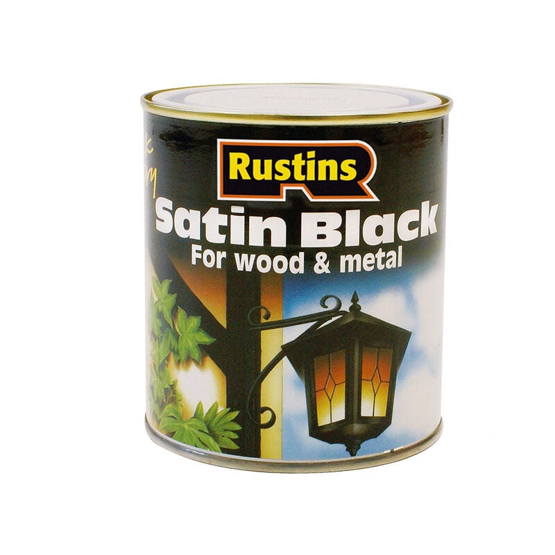 Rustins - SATB500 Satin Black Paint Quick Drying 500ml RUSBS500