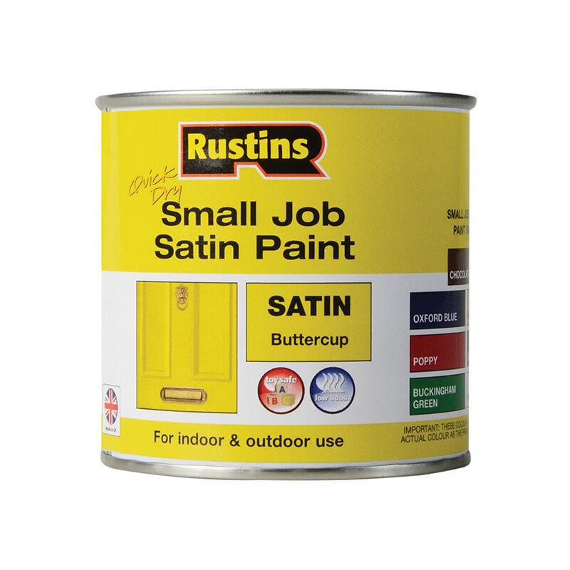 SPBUW250 Quick Dry Small Job Satin Paint Buttercup 250ml russjpsbutqd - Rustins