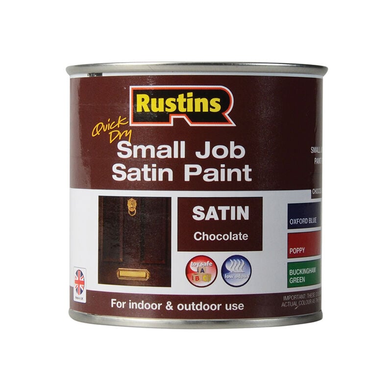 SPCHW250 Quick Dry Small Job Satin Paint Chocolate 250ml russjpschoqd - Rustins