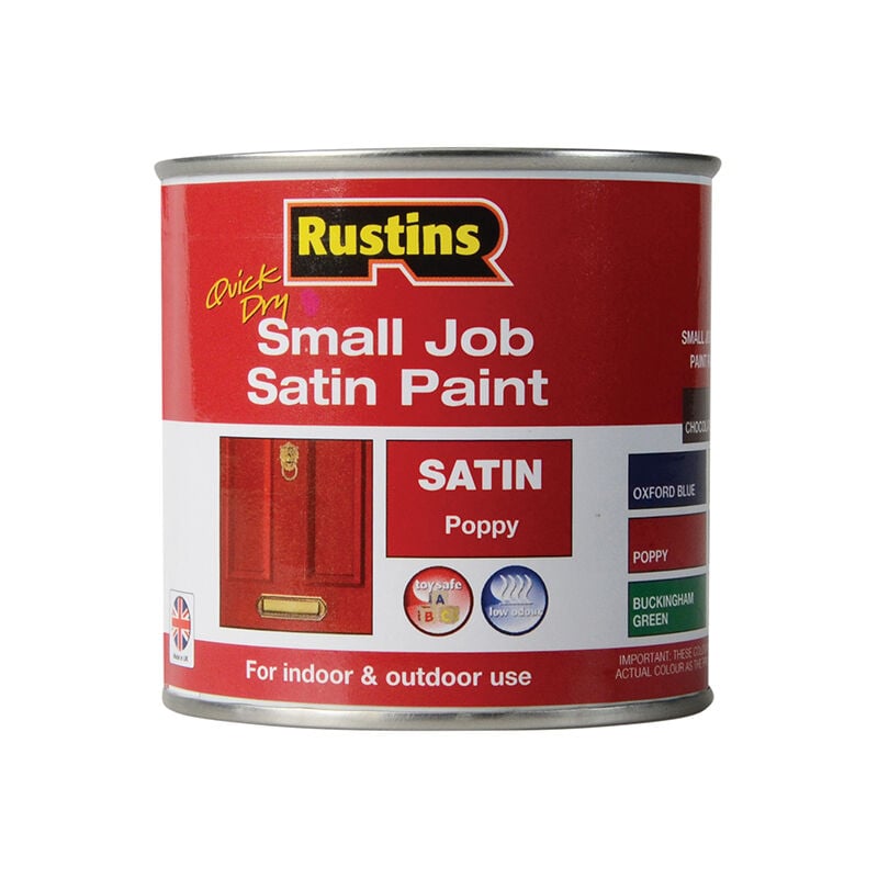 SPPOW250 Quick Dry Small Job Satin Paint Poppy 250ml russjpspopqd - Rustins