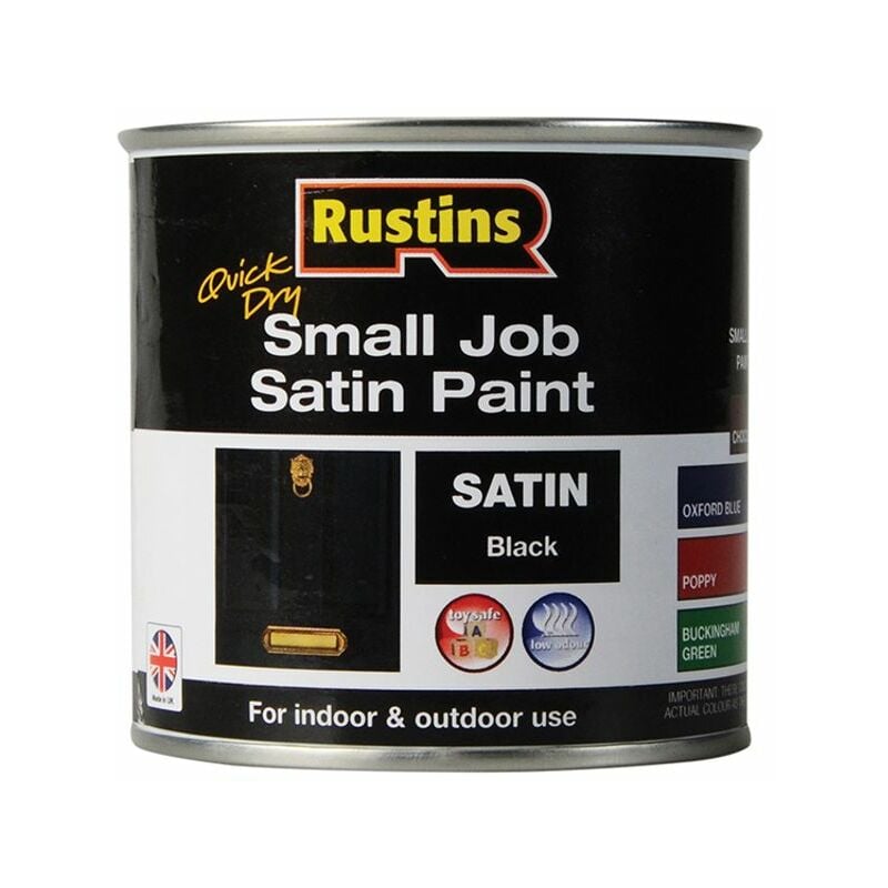 Rustins - Quick Dry Small Job Satin Paint Black 250ml russjpsbkqd - Black