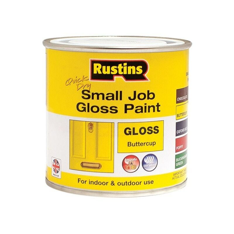 Rustins Quick Dry Small Job Gloss Paint Buttercup 250ml RUSSJPBUTQD