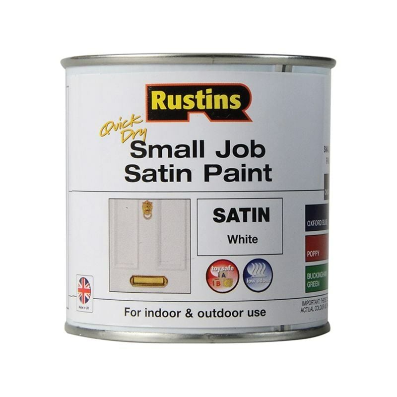 Rustins - Quick Dry Small Job Satin Paint White 250ml russjpswhqd - White