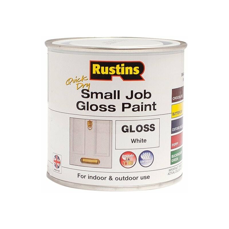 Rustins - Quick Dry Small Job Gloss Paint White 250ml russjpwhqd - White