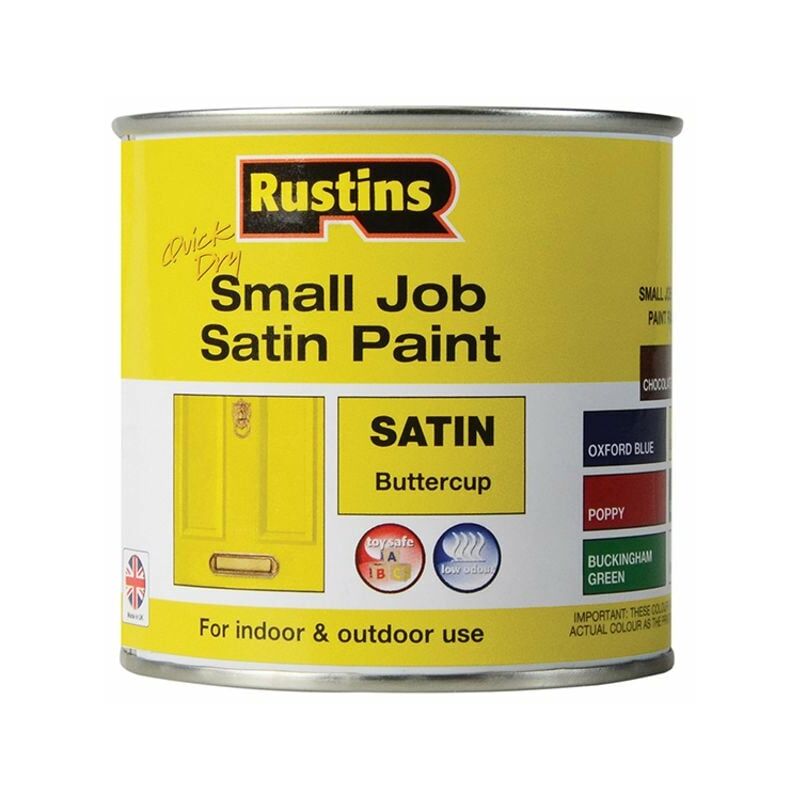 Rustins - Quick Dry Small Job Satin Paint Buttercup 250ml russjpsbutqd - Yellow