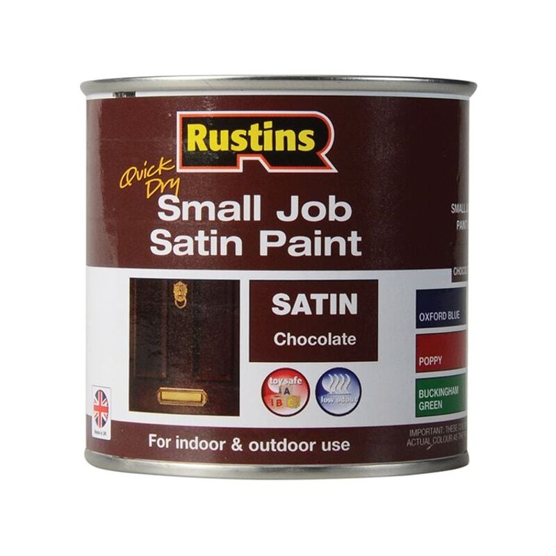 Rustins - Quick Dry Small Job Satin Paint Chocolate 250ml russjpschoqd - Brown