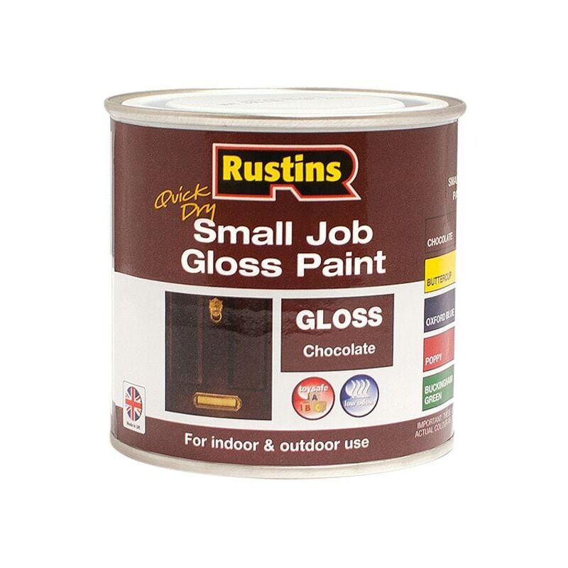 Rustins - Quick Dry Small Job Gloss Paint Chocolate 250ml - Brown