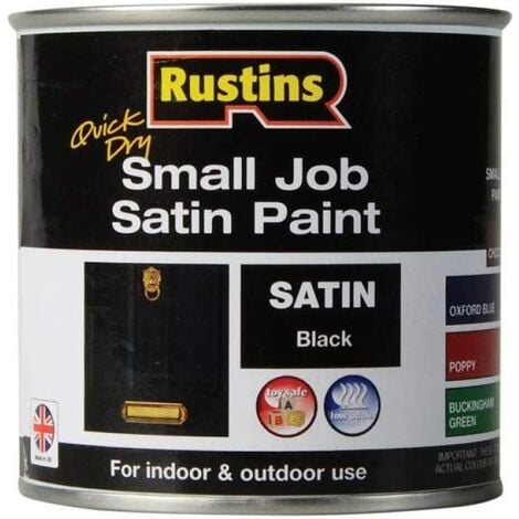 Rustins Small Job Satin Paint Black 250ml